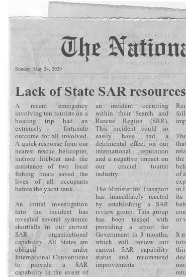 SAR case study newspaper cutting